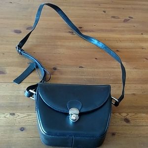 Picard German Black Leather Adj Crossbody 7.5x6.5"